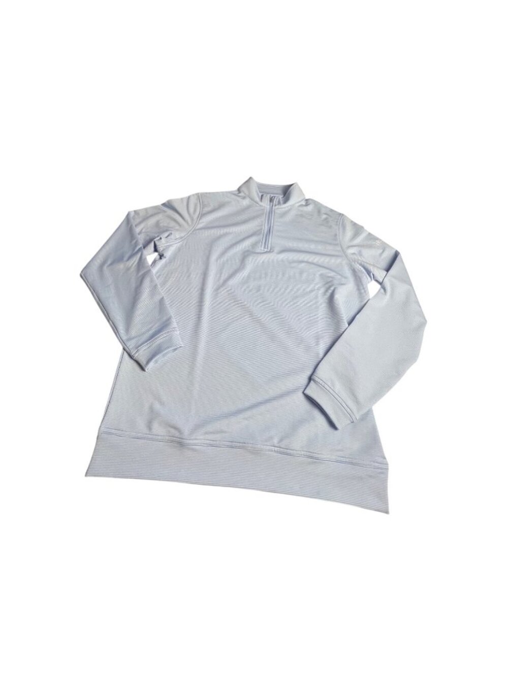 Peter Millar Mens M Quarter-Zip Pullover Light Blue striped gold long sleeve